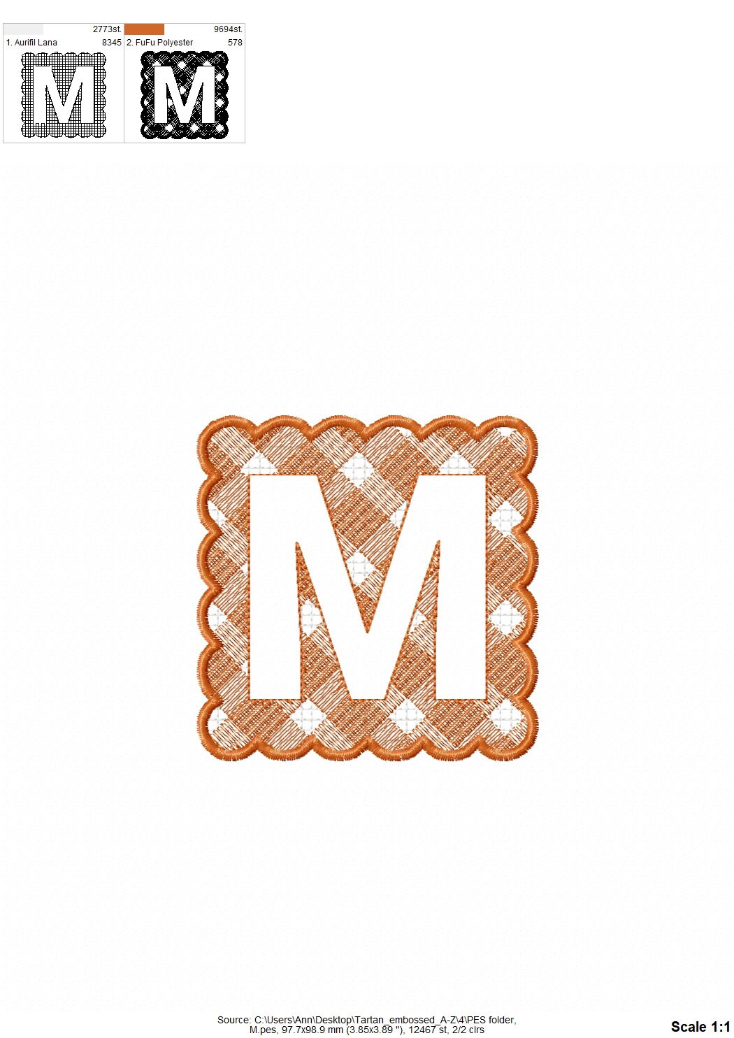 Embossed Towel Plaid Monogram Font