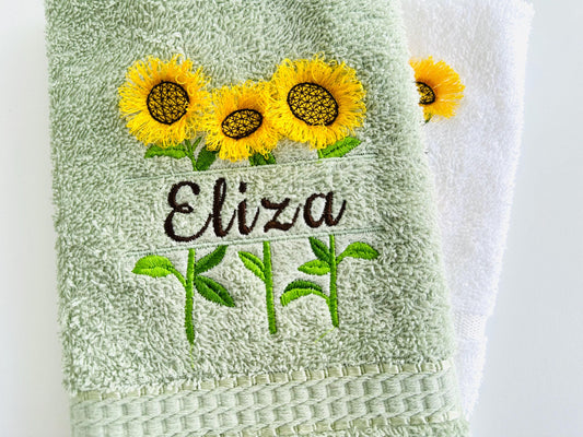 Split Sunflowers and mini Font SET Fringed Fluffy Fringe Sunflower