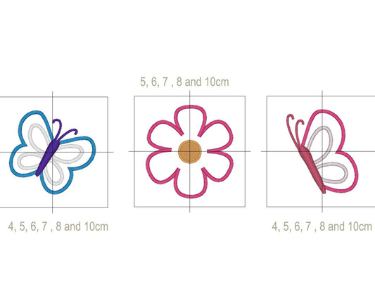 Butterfly And Flower Applique Set