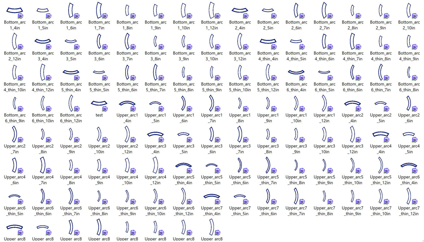 Arc Shape for Rocker and Mini Font