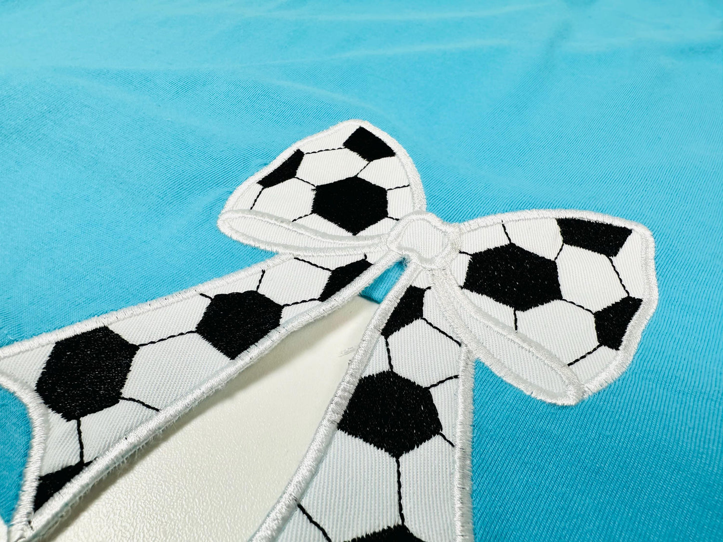 Soccer Ball Side Seam Bow Applique