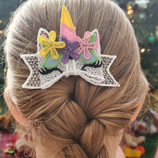 Unicorn With Floral Crown 3D Bow FSL