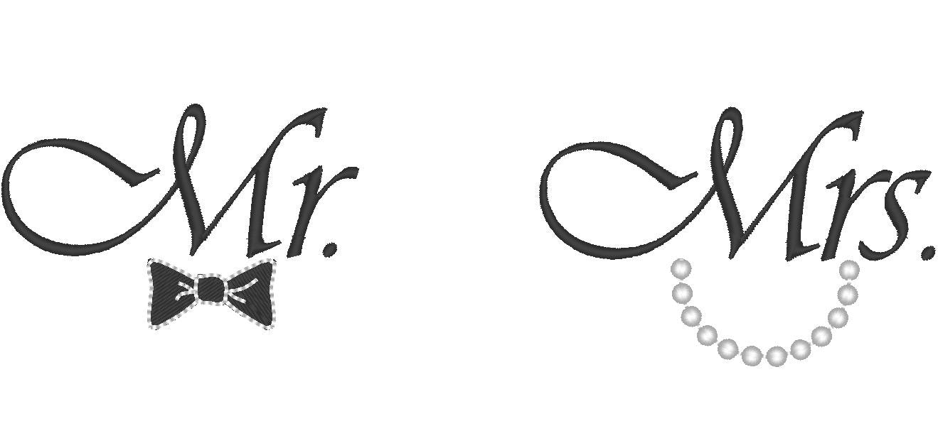 Mr And Mrs Wedding Monogram Accent