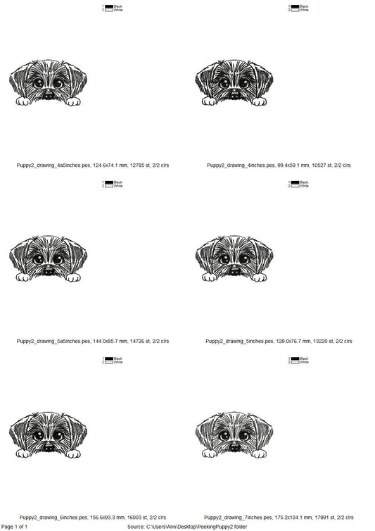 Peeking Puppy Head Outline