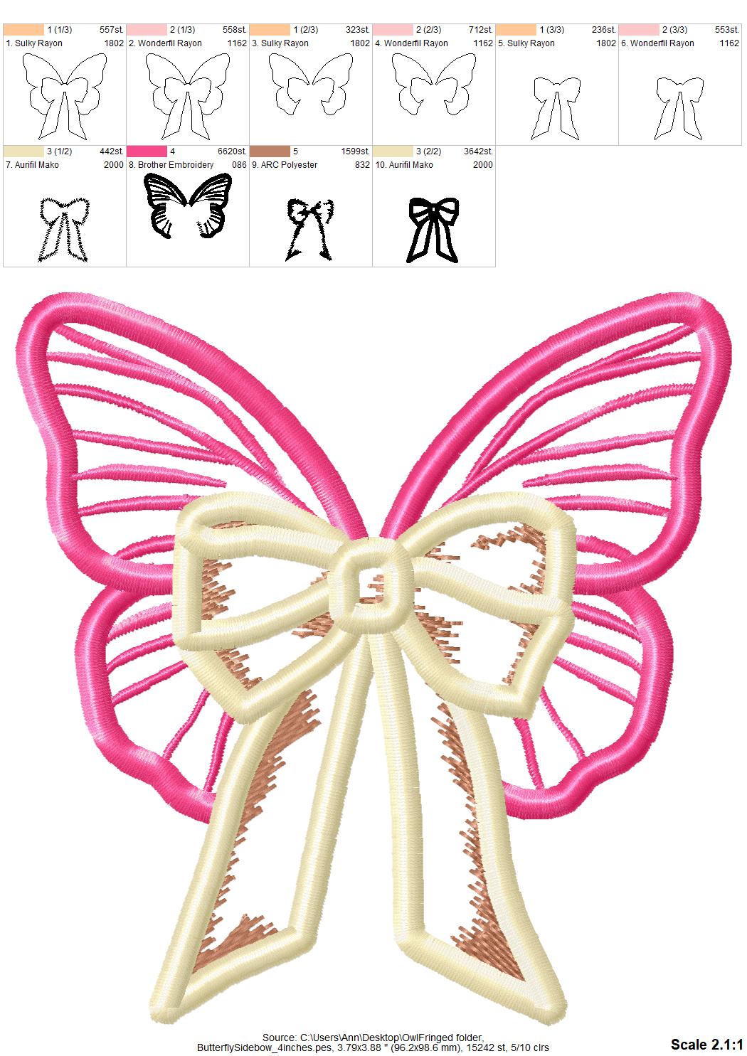 Butterfly Wings Side Bow Applique