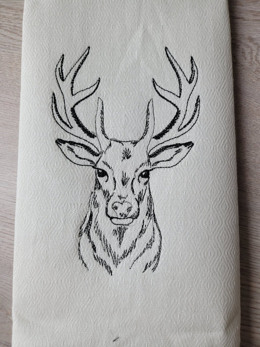 Buck Deer Head Antlers Outline