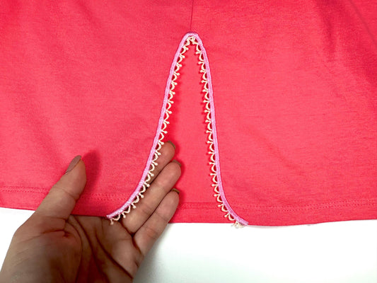 Elegant Lace Edge Split Side Seam