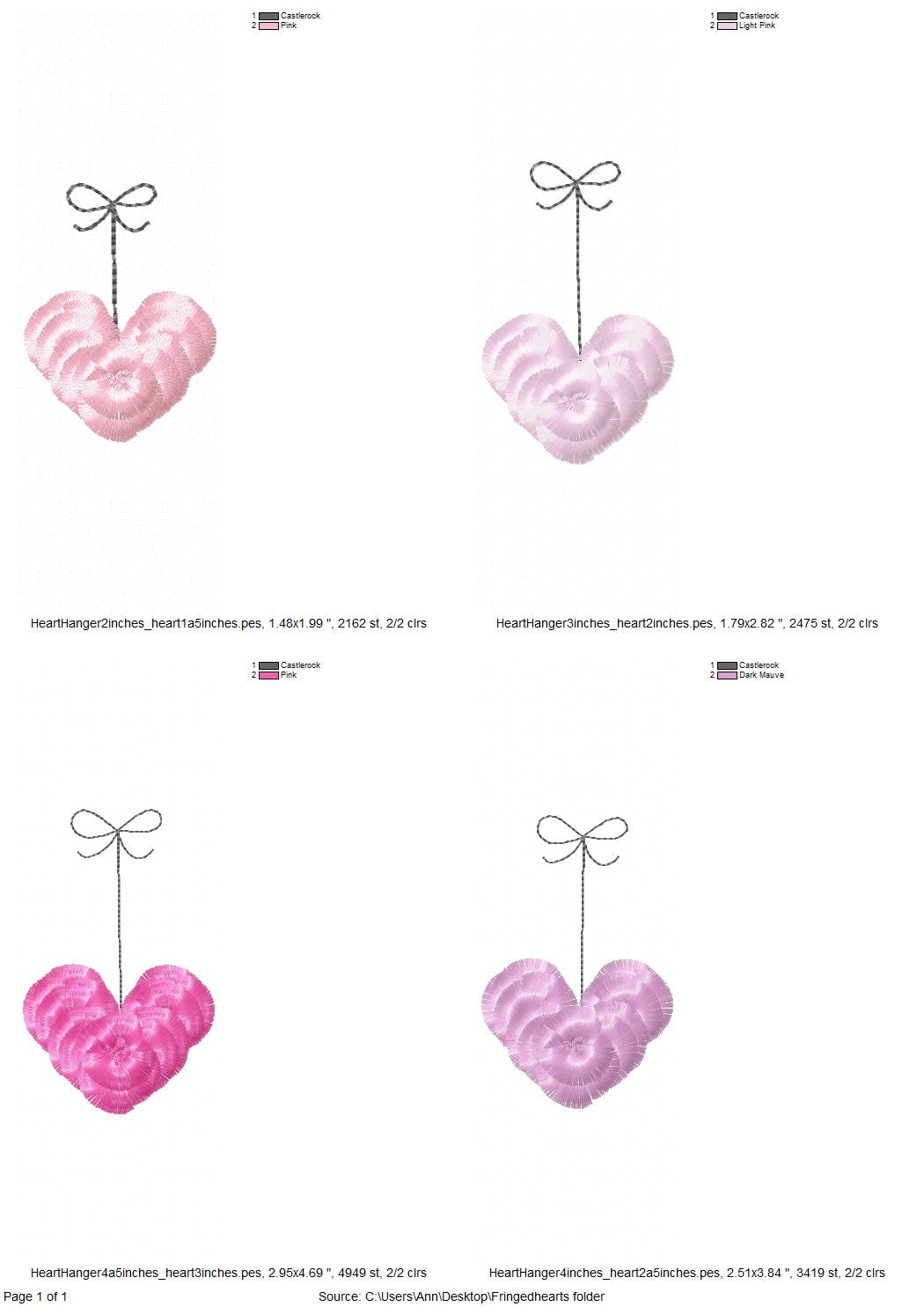 Cute Hanging Fringed Heart