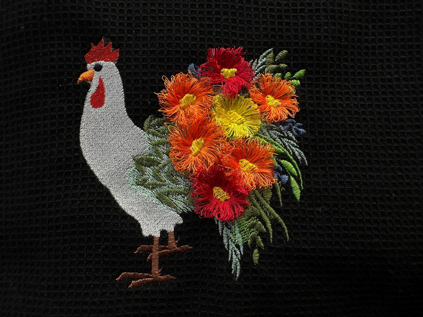 Fringed Floral Chicken Rooster