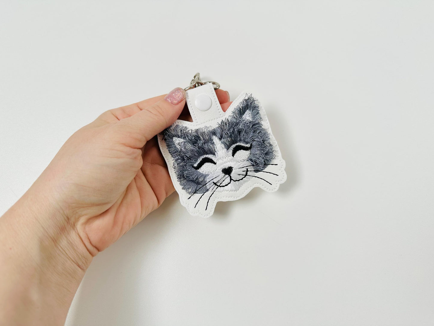 Fringed Kitty Cat Kitten Keychain