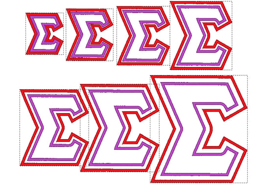 Sororities Greek Font Classic Double Applique