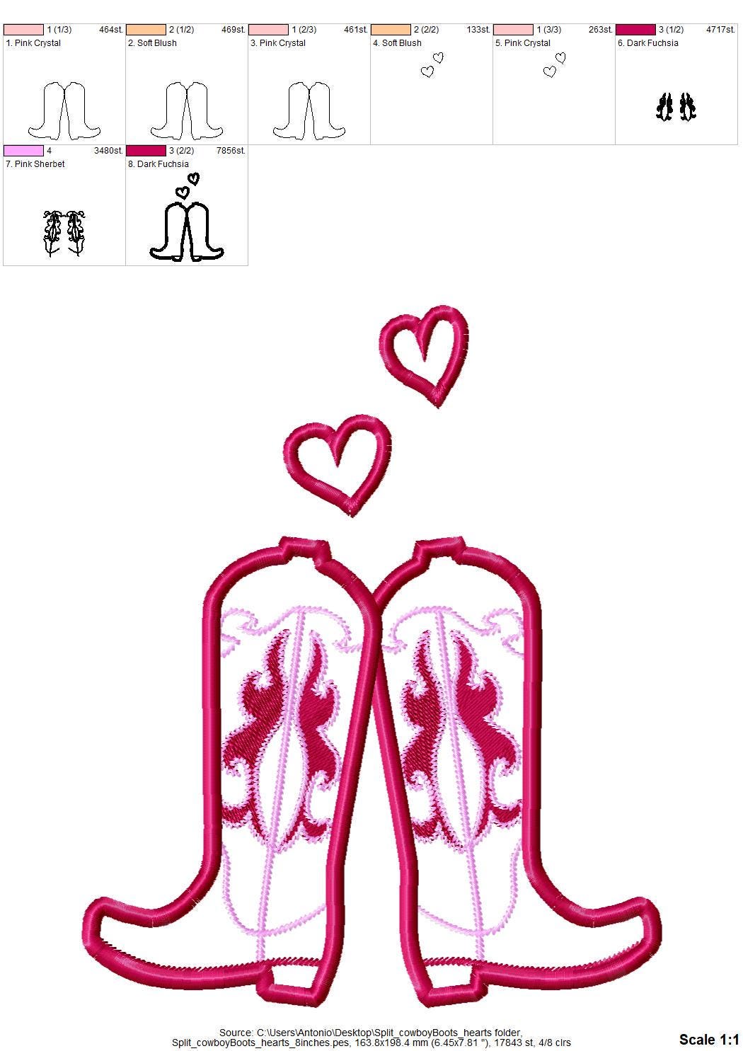 Valentine Heart Cowgirl Cowboy Boots
