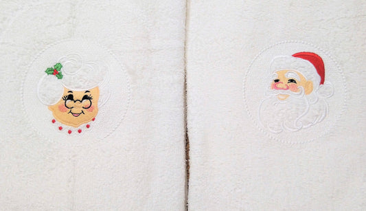 Embossed Mr And Mrs Santa Claus