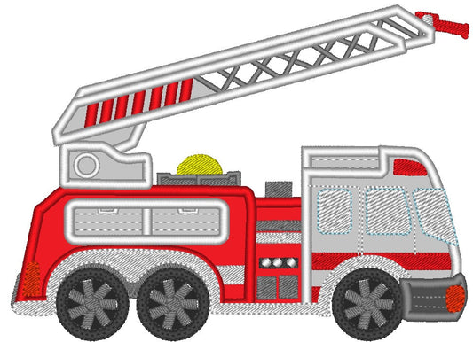 Fire Truck Applique and Fill Stitch