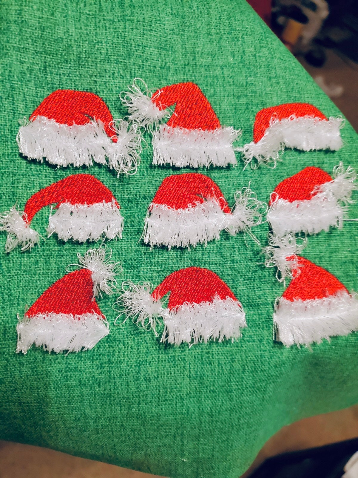 Fringed Santa Hat 9 in a row