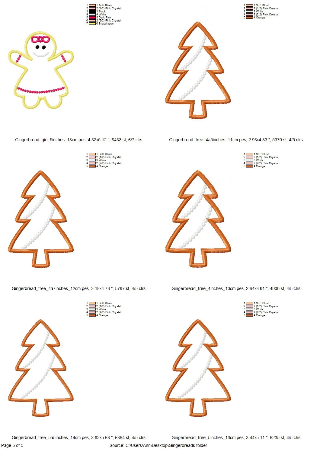 Christmas Gingerbread Man Cookie Set ITH