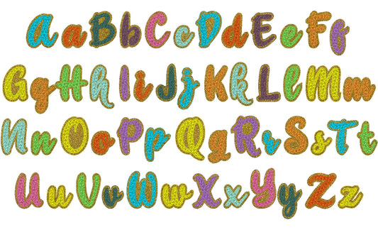 Desigual Faux Chenille Glitter HTV Vinyl Font