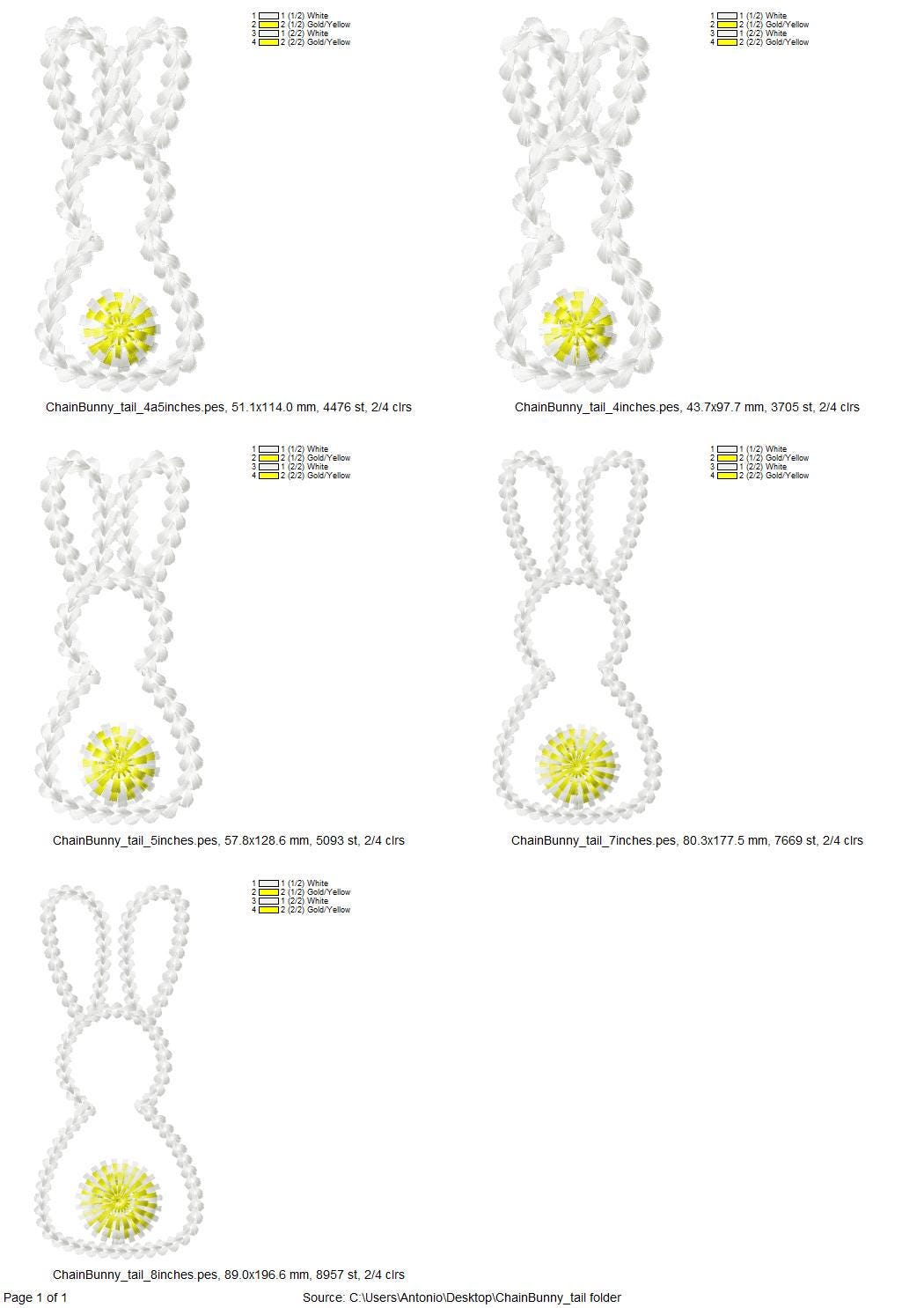 Hand Stitch Effect Easter Bunny Outline