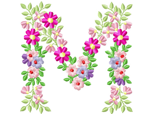 Country Floral Letter M