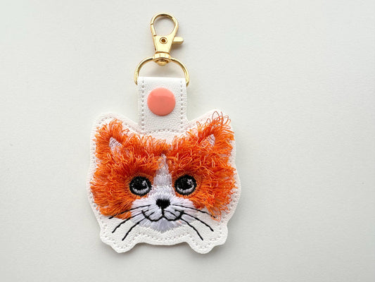 Fringed Kitten Kitty Cat Keychain
