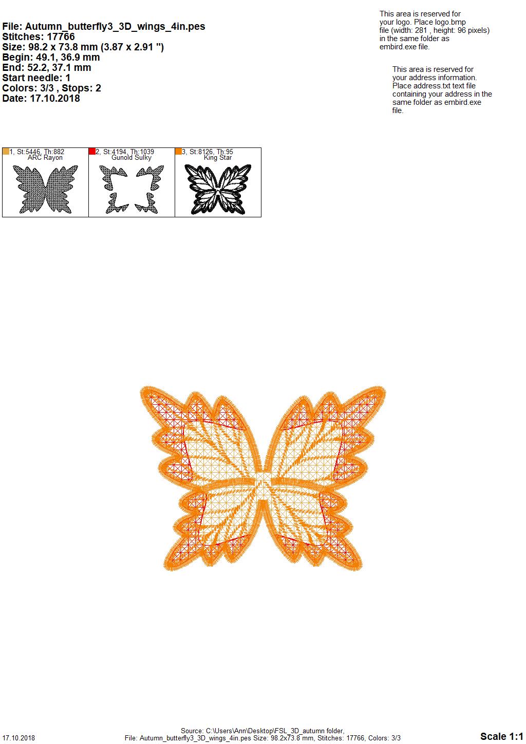 Butterfly Fall Leaf FSL