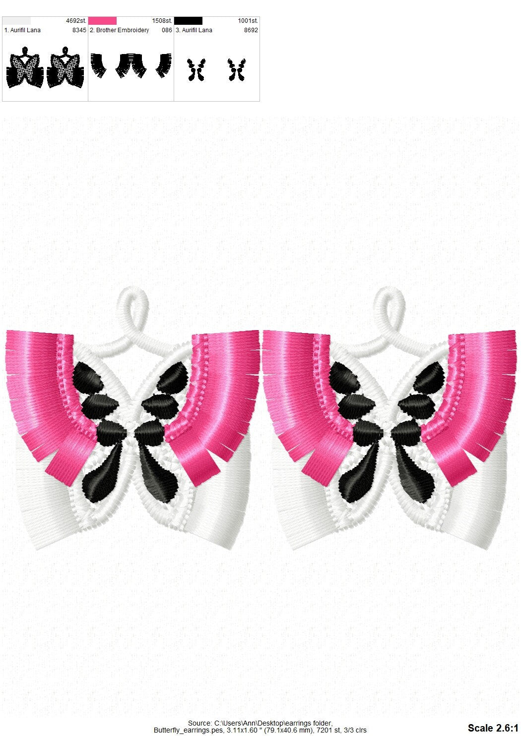 Fringed Butterfly Earrings FSL