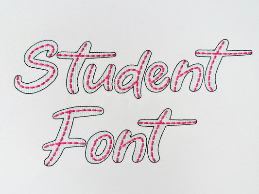 Quick Light Stitch Sketch Font with Bean Stitch on Top