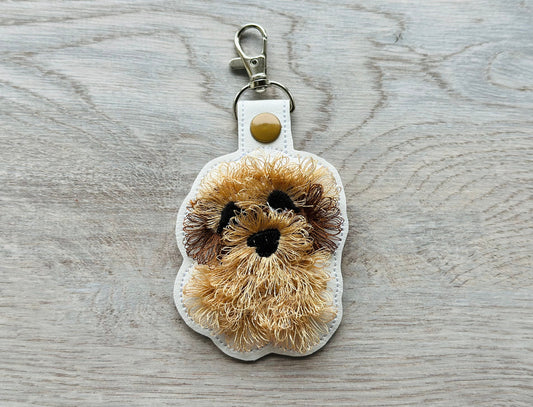 Fringed Dog Puppy Poodle Maltipoo Cockapoo Keychain