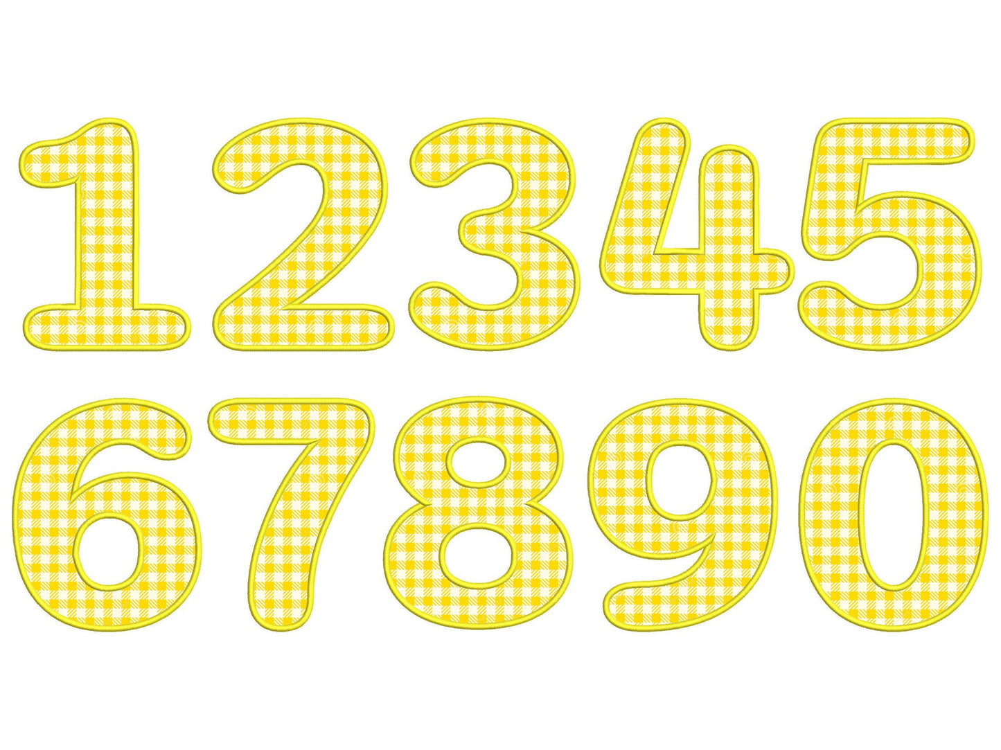 Retro Wide Satin Numbers Applique