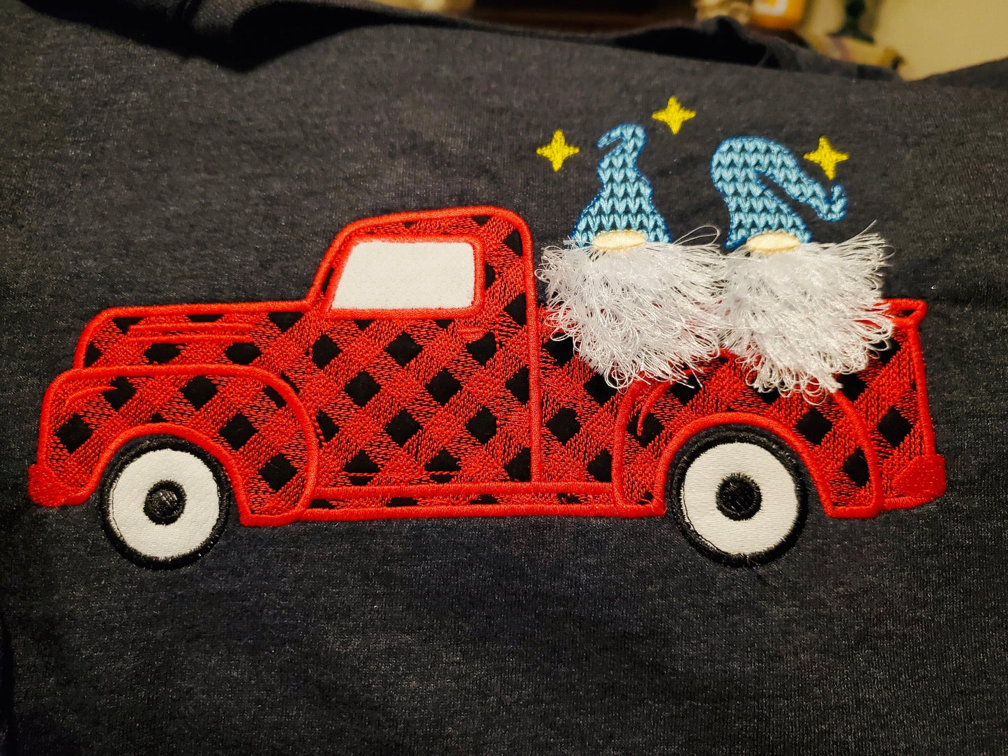 Fringed Gnome in Christmas Red Truck