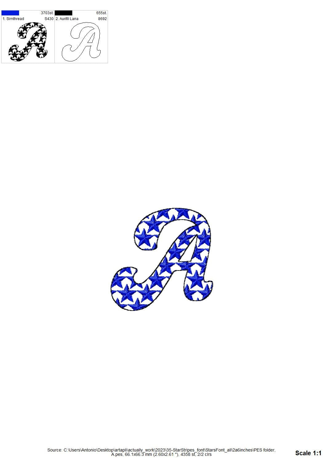 Patriotic Stars And Stripes Cursive Font