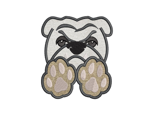 Bulldog and Paw Applique