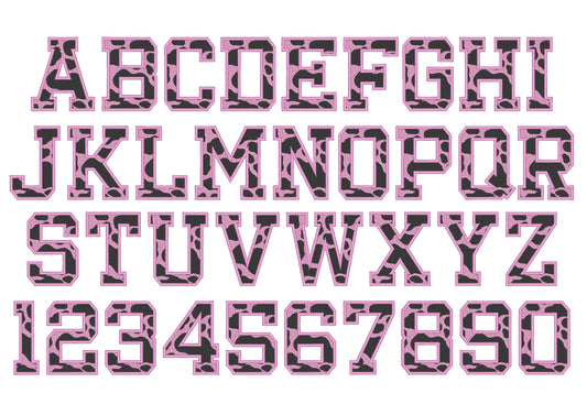 Cow Spots Patterned Fill Stitch Block Font