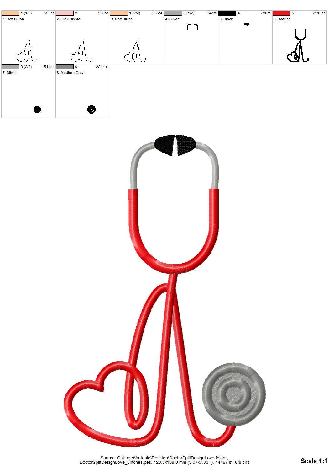 Therapist Medic Stethoscope with Heart