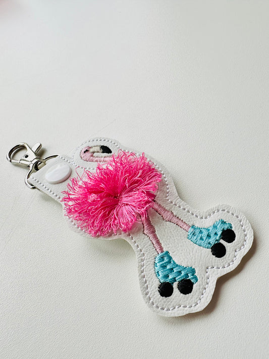 Fringed Flamingo Roller Keychain