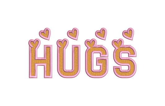 Heart Monogram FONT fill stitch and satin outline alphabet SET of 2