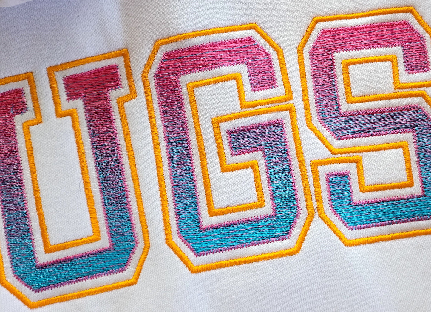 Iridescent 2-Color Sororities Varsity Greek Font Applique