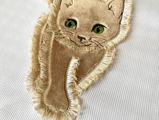 Fringed Little Kitten Kitty Cat Applique