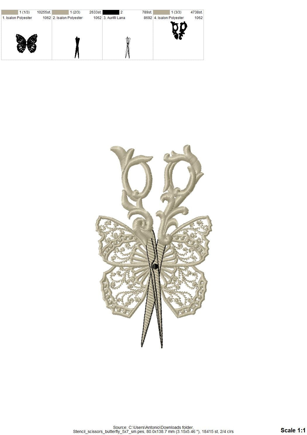 Hairstylist Hairdresser Scissors and Butterfly