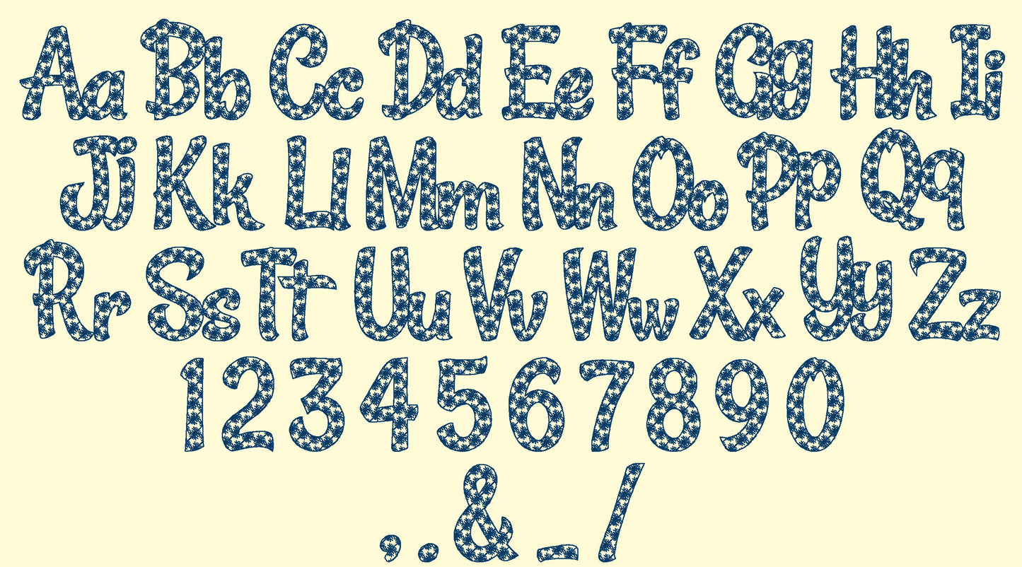 Snowflake Christmas Light Stitch Font