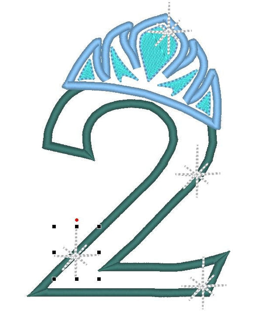 Frozen Ice Tiara Princess Birthday Numbers