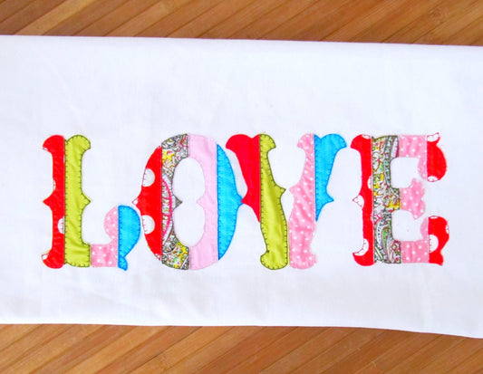 Patchwork Rag Edges Applique Font