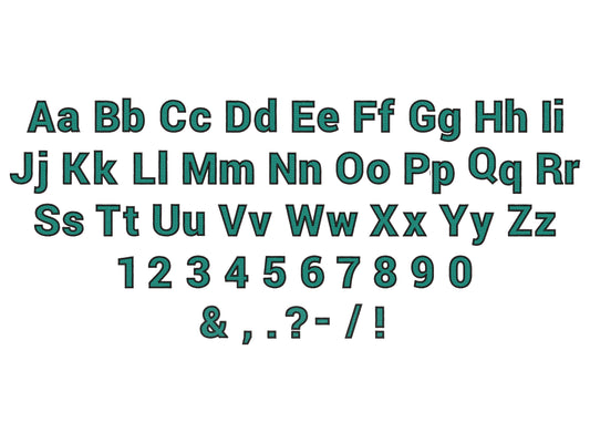 Block Bold Font Fill Stitch and Outline