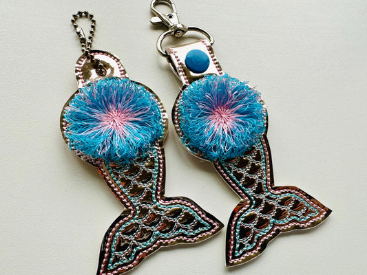 Fringed Mermaid Tail Keychain