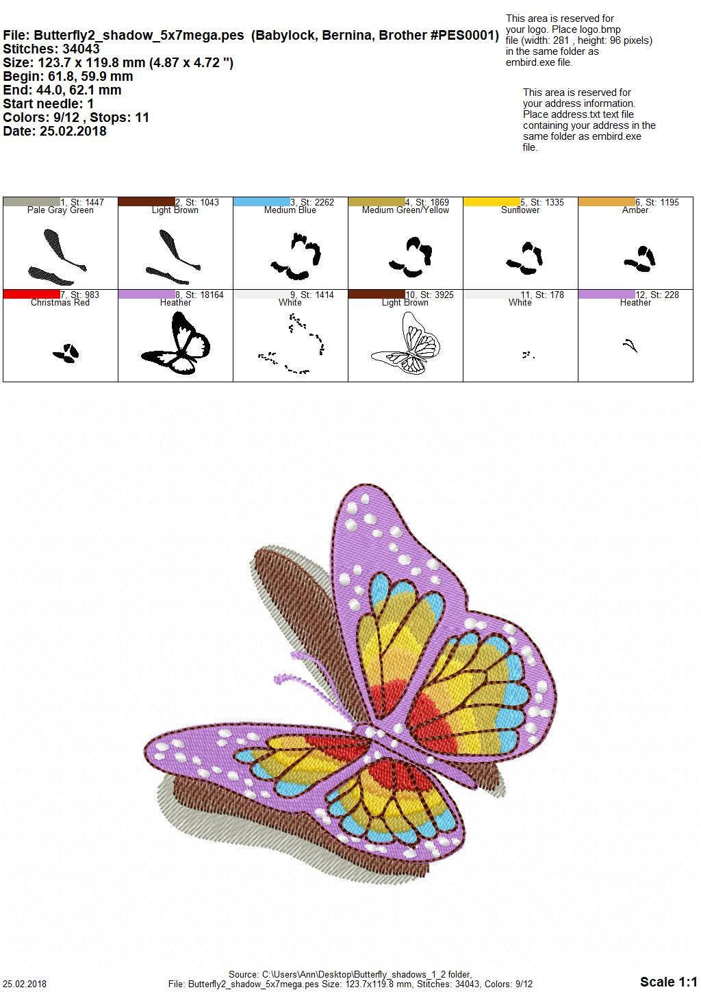 Realistic Butterfly with Shadow