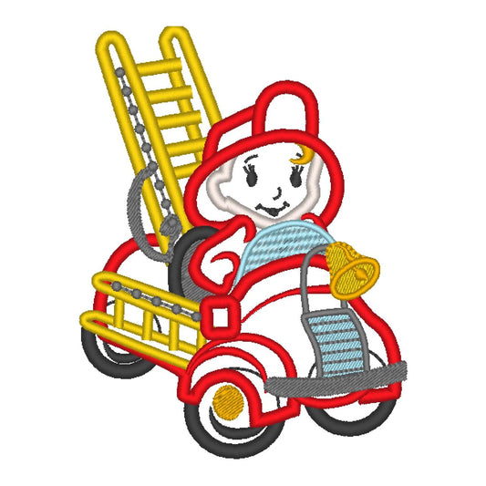 Fireman Boy Applique