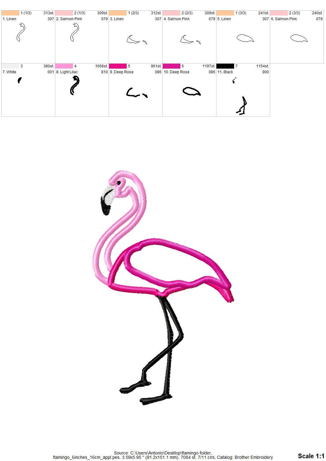 Flamingo Applique 2 types