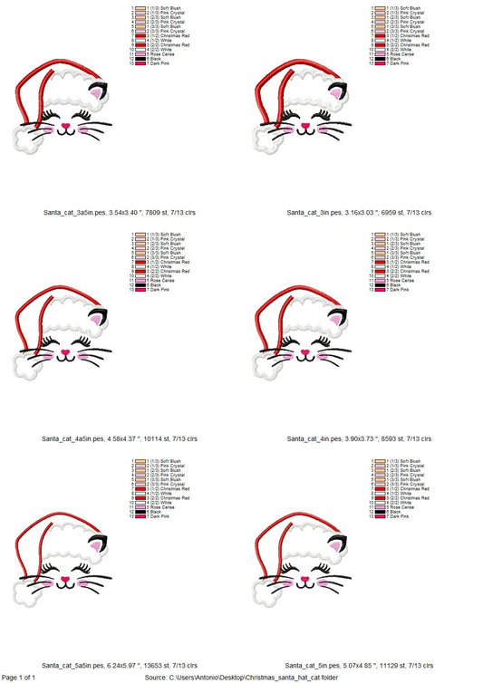 Christmas Kitty Cat with Santa Hat