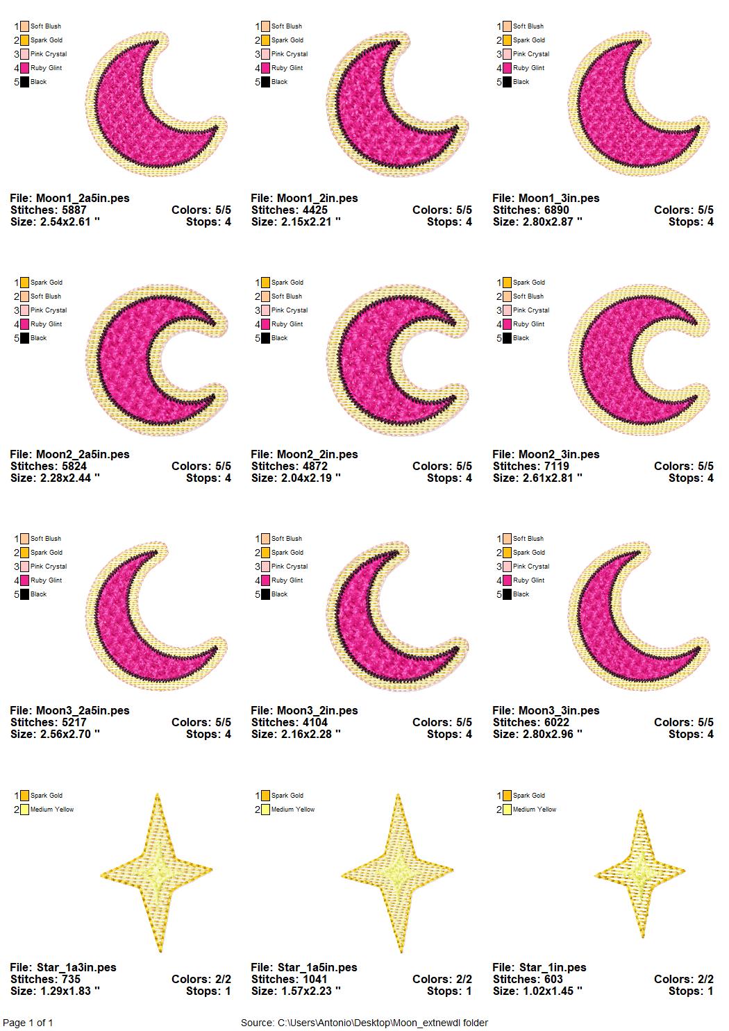 Crescent Half Moon Glitter HTV