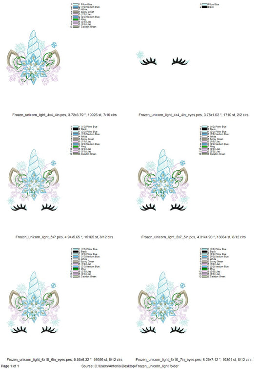 Light Stitch Frozen Snowflake Christmas Unicorn